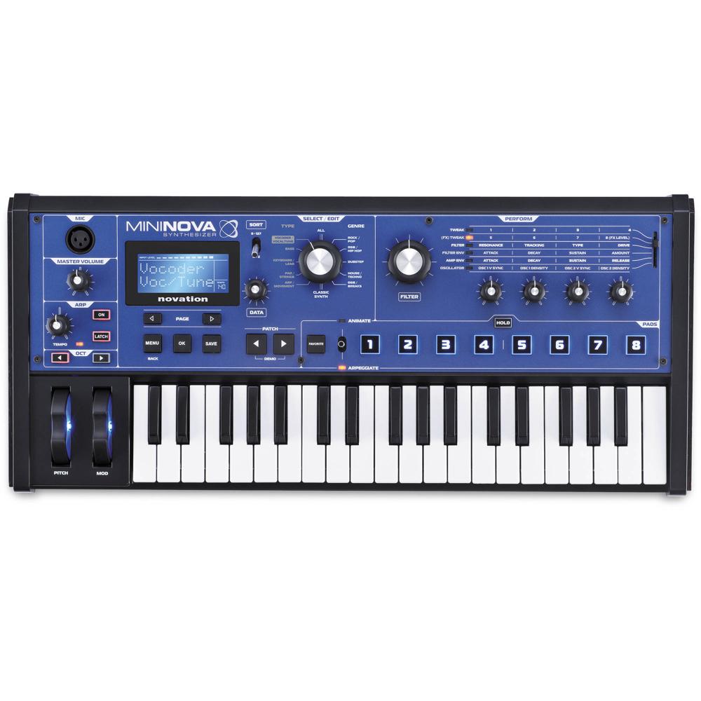 Novation MiniNova 37 Teclas Mini Sintetizador Compacto con Motor de Sonido UltraNova, 256 Sonidos Pr