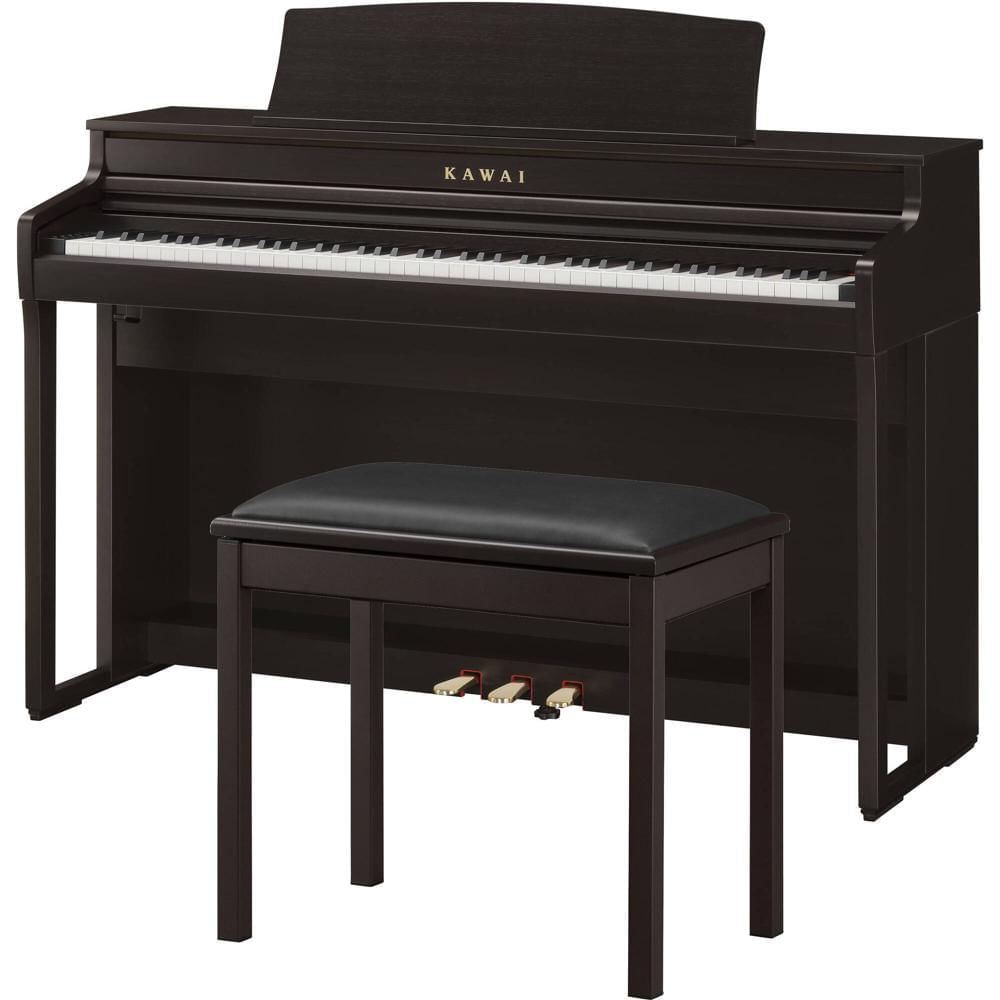 Piano Digital Kawai CA401 con Banco a Juego (Madera de Rosa Premium) - Ideal para Principiantes e In