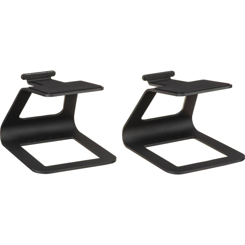 Soportes de Altavoces de Escritorio Kanto Living SE2 (Par, Negro) - Diseño Compacto y Estable, Ángul