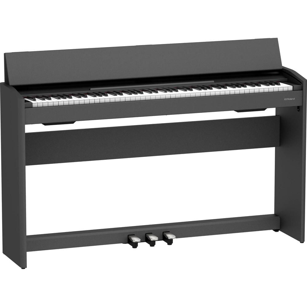 Piano Digital Roland F107 de 88 Teclas (Negro) - Diseño Contemporáneo, Sonidos Super L, Pedales