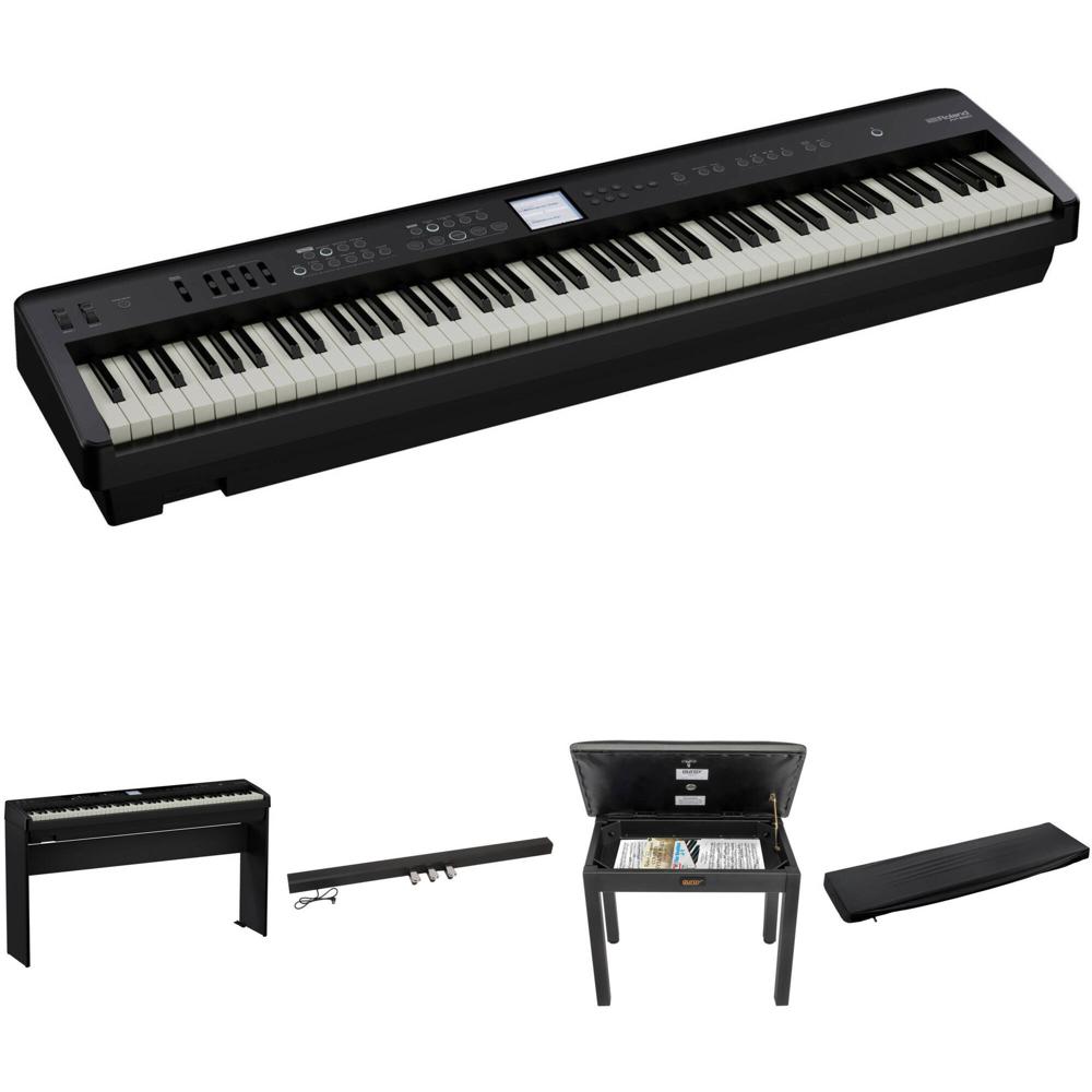 Piano Digital Portátil Roland FP-E50 de 88 Teclas con Soporte Personalizado, Unidad de 3 Pedales, Ba