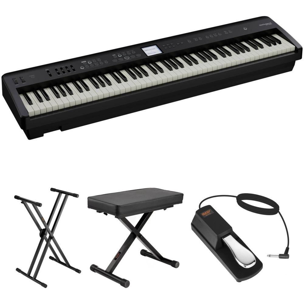 Piano Digital Portátil Roland FP-E50 de 88 Teclas con Soporte X, Banco X y Pedal de Sostenido para M
