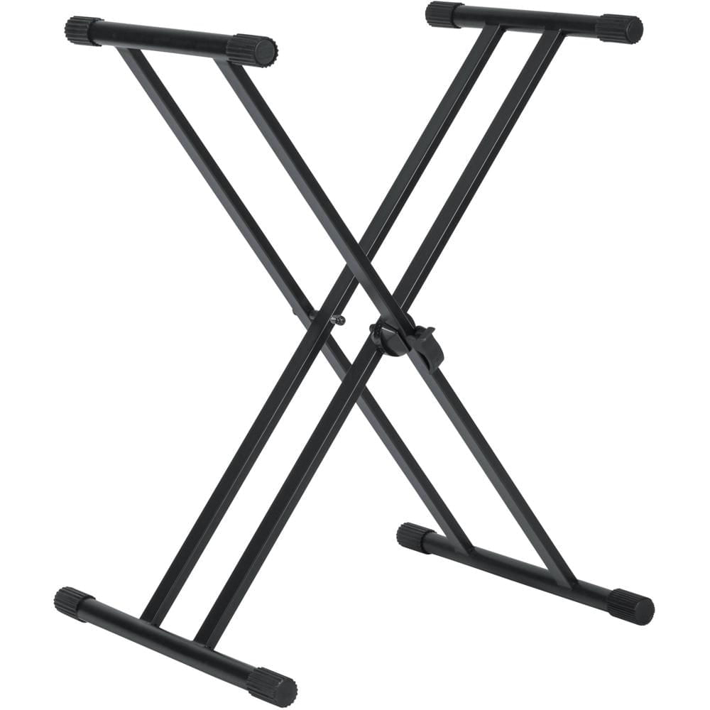 Soporte de Teclado Doble en X Gator Frameworks - Resistente, Altura Ajustable (3 a 40""), con Pie Niv