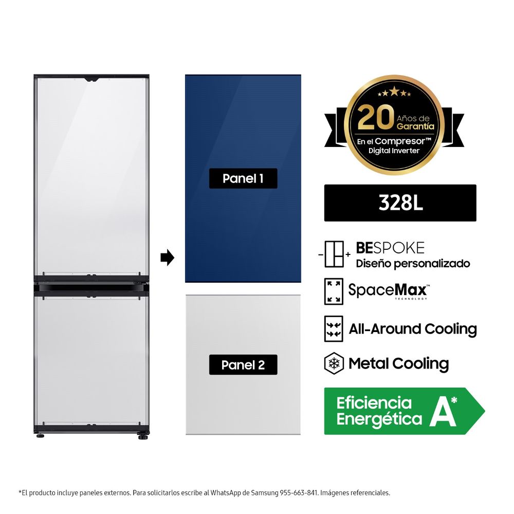 Refrigeradora Samsung Bottom Freezer RB33A3662AP/PE 328L