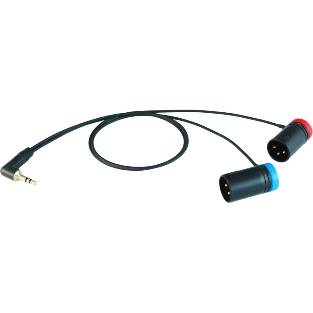 Cable Techniques Y Cable 3.5mm a XLR Macho Dual de Bajo Perfil (15"") - Conexión para Receptor de 2 C