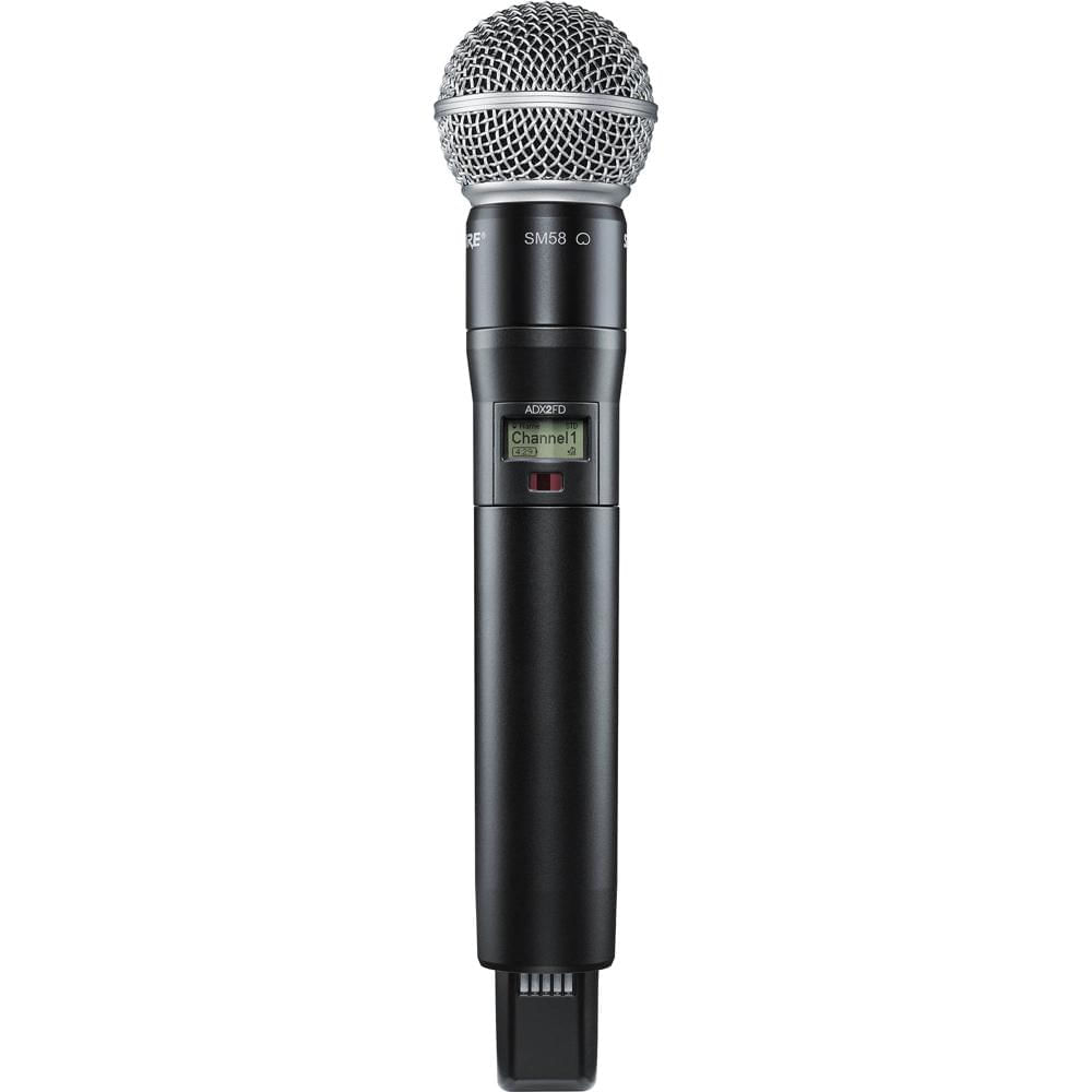 Shure ADX2FD/SM58 Micrófono Inalámbrico Digital de Mano con Cápsula SM58 (G57: 470 a 616 MHz) - Para