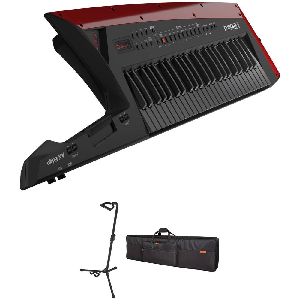 Roland AX-Edge 49-Key Keytar Synthesizer Kit con Soporte y Bolsa (Negro) - Gigs Inalámbricos, Teclas