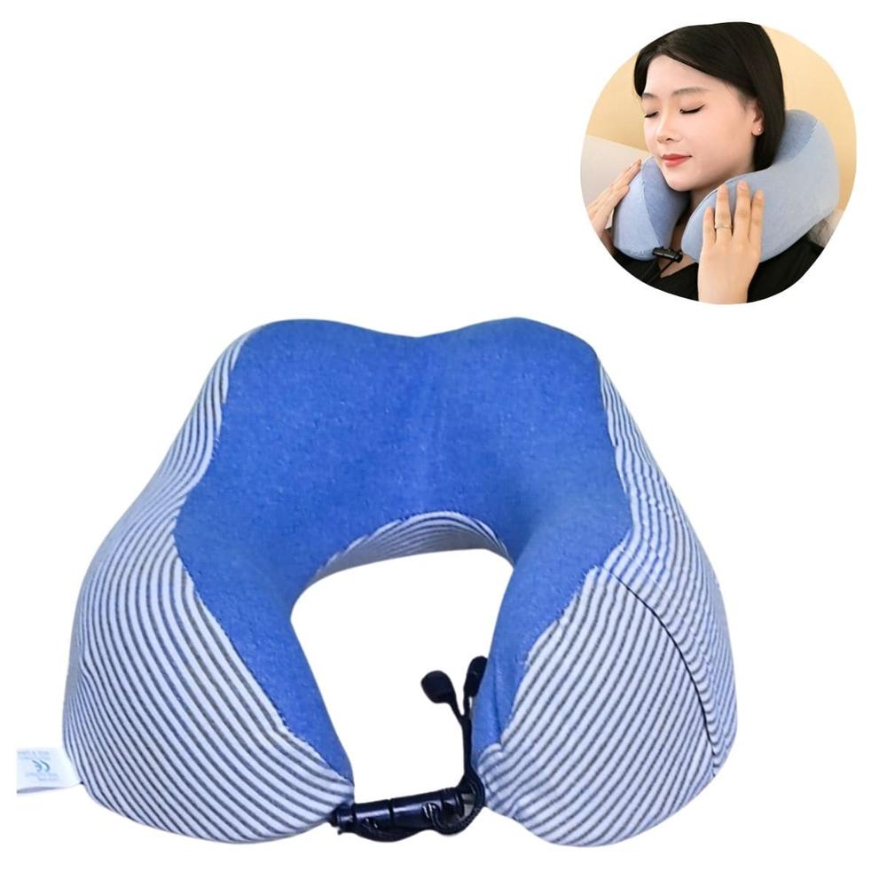 Cojín para Cuello Almohadilla Cervical Ajustable Modelo Rayado Azul  678RA02