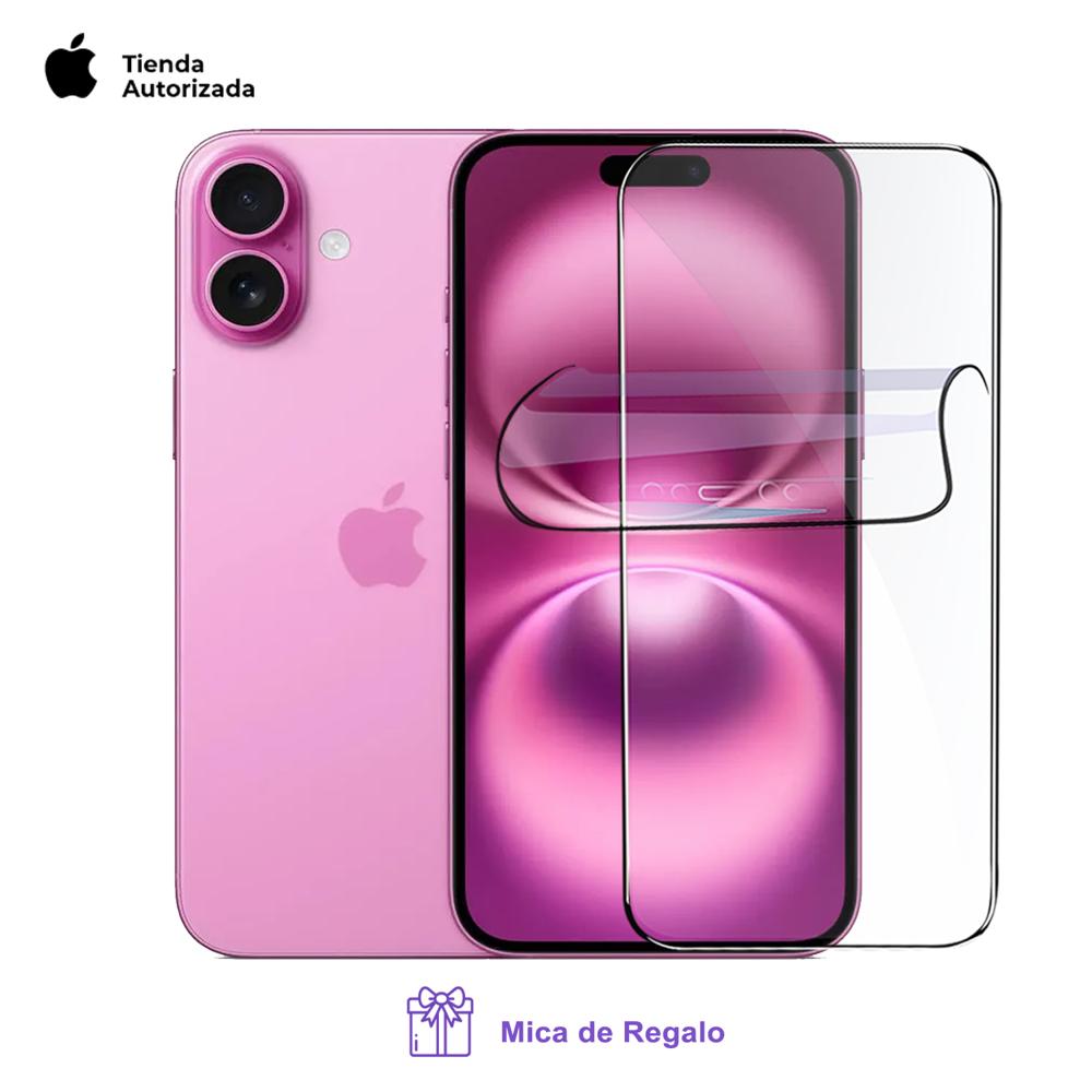 Apple Iphone 16 256Gb Version Chip Fisico Pink con Mica Hidrogel