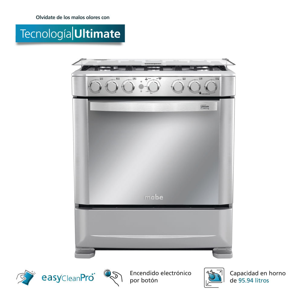Cocina Mabe CMP7630FX0 De Pie a Gas 6 Quemadores Inox