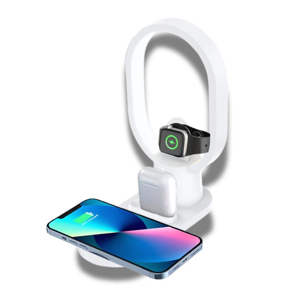 Cargador Inalámbrico de Carga Rápida  4 en 1 Blanco