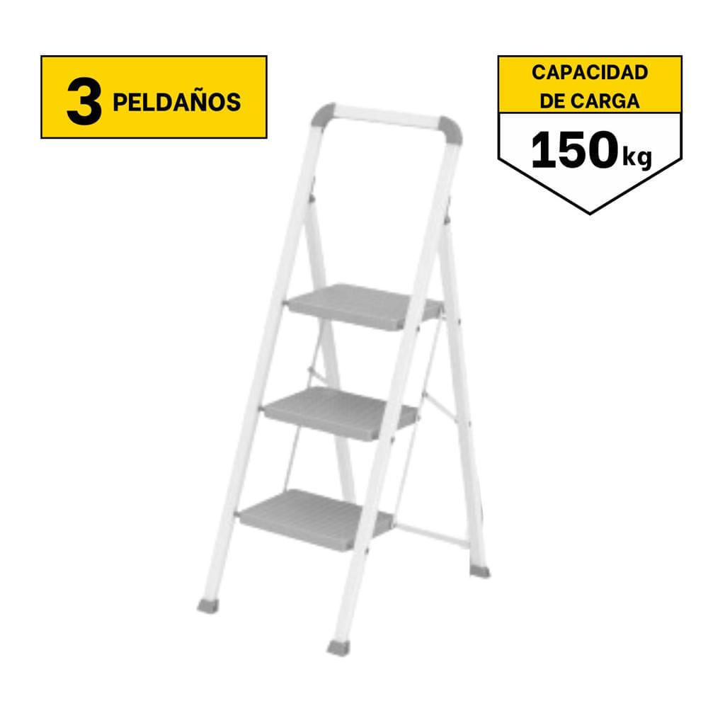 Escalera Plegable 3 Peldaños Soporta150 Kg C&A 200