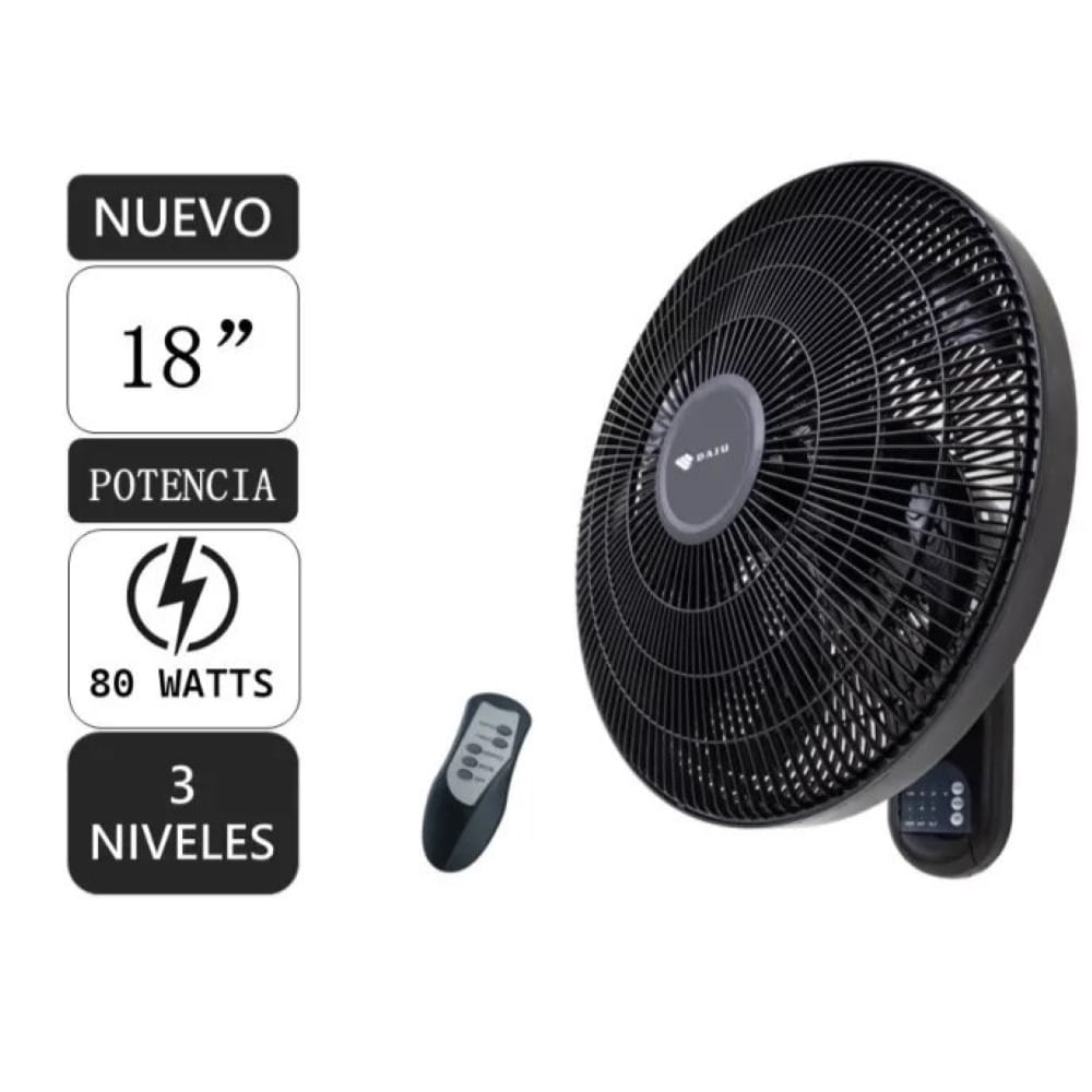 Ventilador de pared 18 DAJU DT-186 -control remoto - 80W