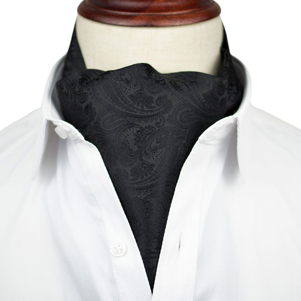 Bufanda Corbata Ascot Hombre Seda Charles - Negro