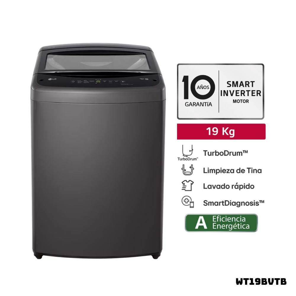 Lavadora LG TURBODRUM 19 KG Carga Superior Negro Claro WT19BVTB