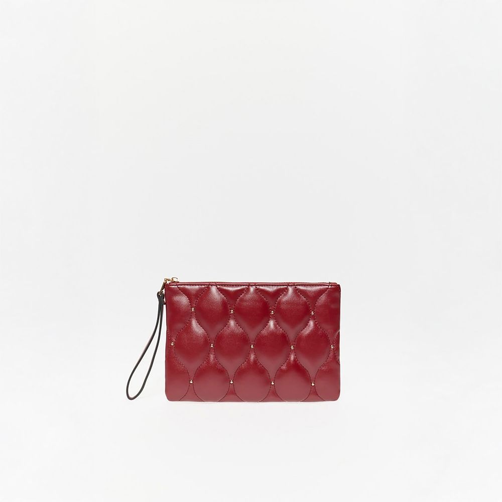 Monedero Sfera Mujer Grande Acolchado Rojo