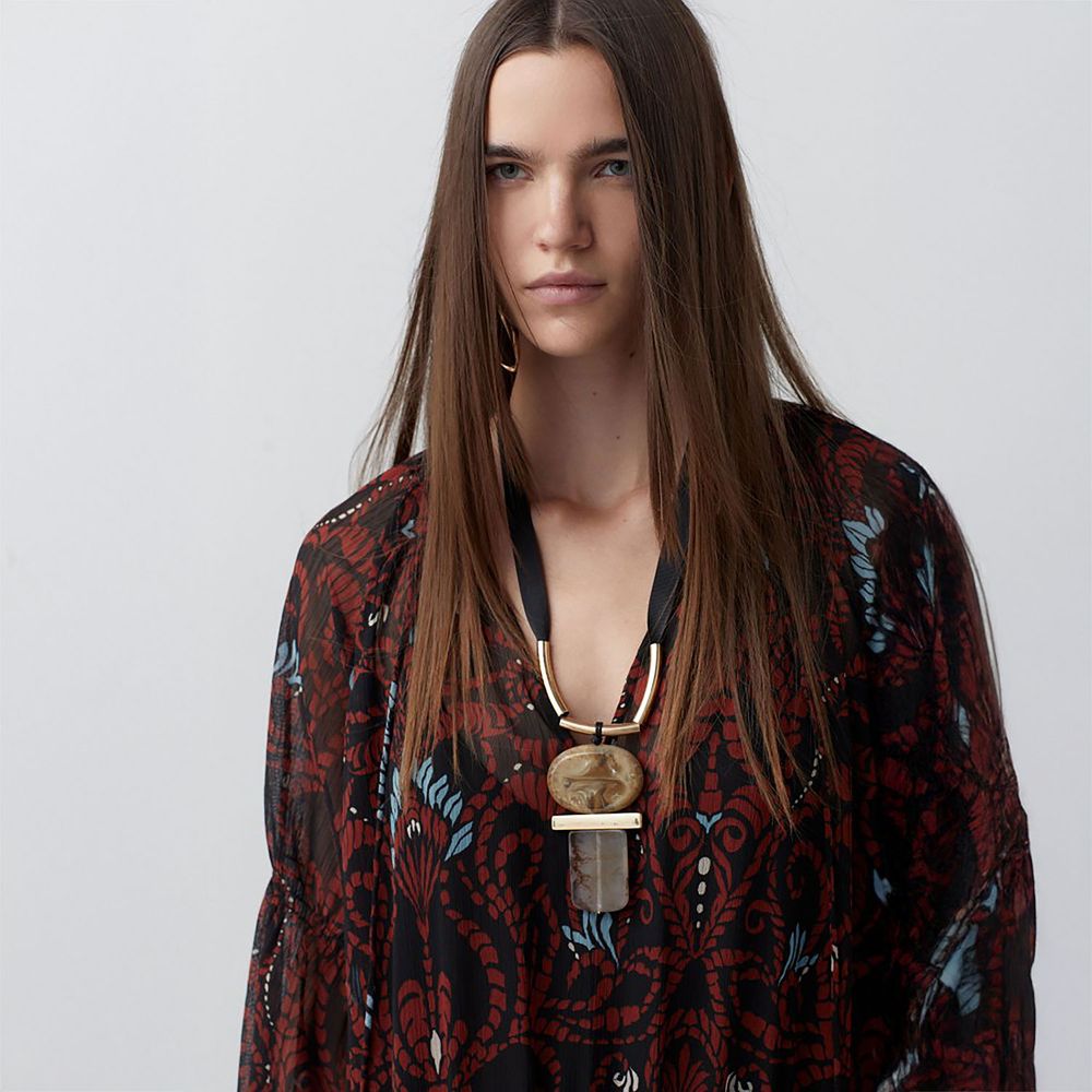Collar Sfera Mujer Resinas Marron