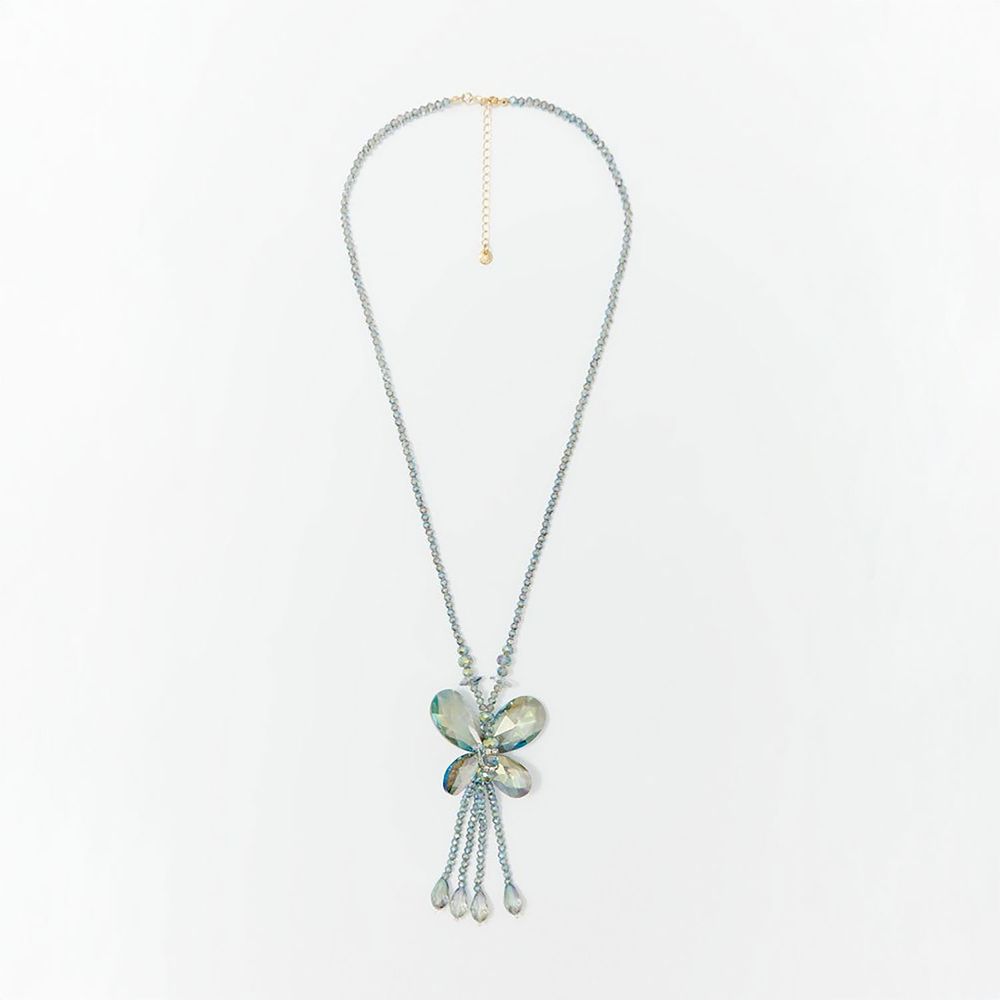 Collar Sfera Mujer Pendant Mariposa Verde