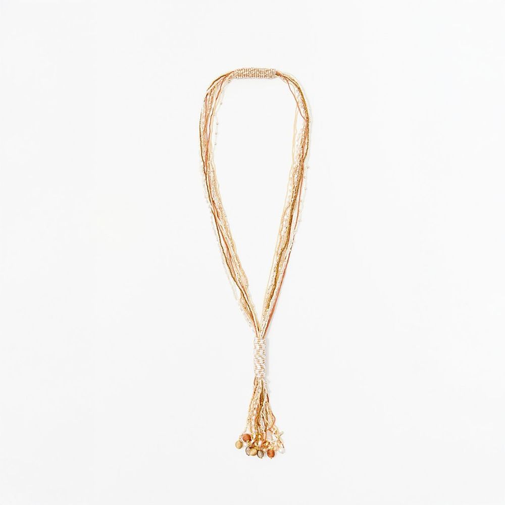 Collar Sfera Mujer Nudo Perlado Beige