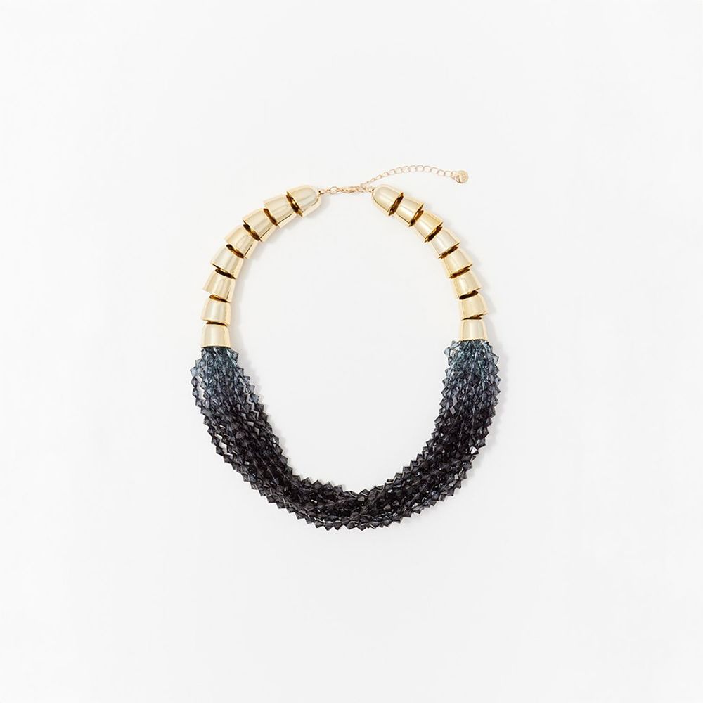 Collar Choker Sfera Mujer Multivueltas Cristal Negro