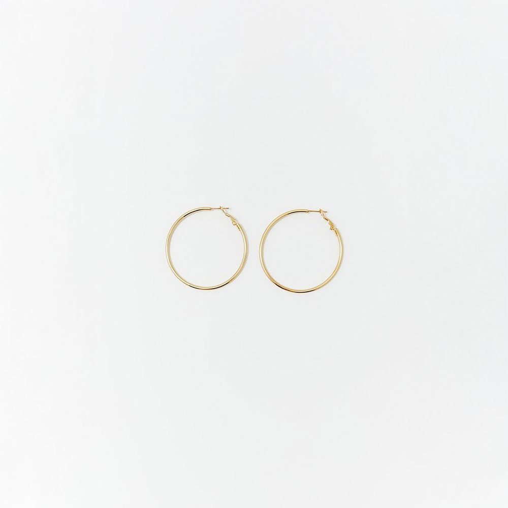 Aretes Sfera Mujer Grandes Acero Oro