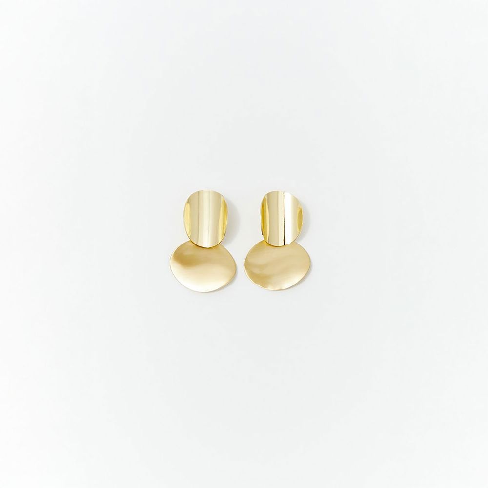 Aretes Sfera Mujer Dobles Bañados Oro