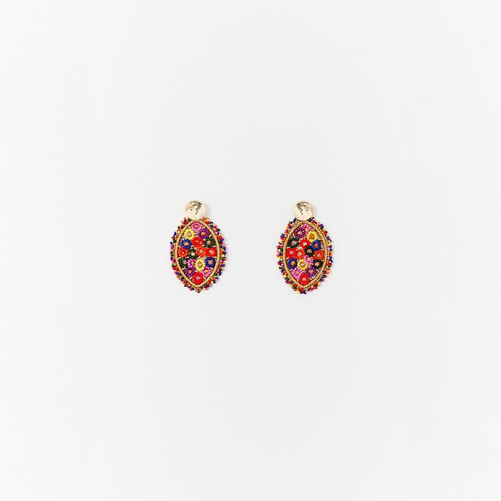 Aretes Sfera Mujer Ovaldos Beads Multicolor