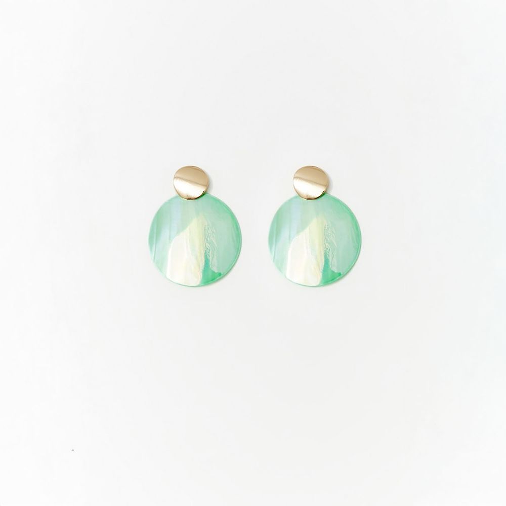Aretes Sfera Mujer Madreperla Aqua Verde