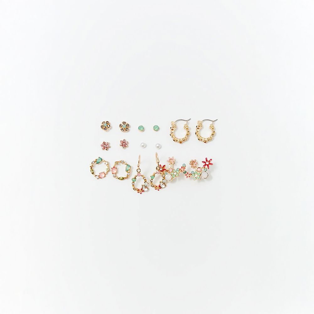 Set de Aretes Sfera Mujer Florales Multicolor