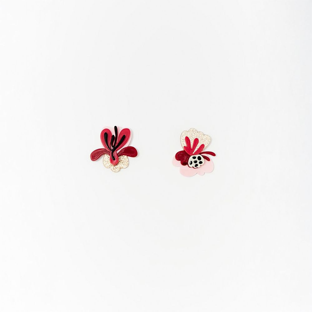 Aretes Sfera Mujer Pegados Abstractos Multicolor