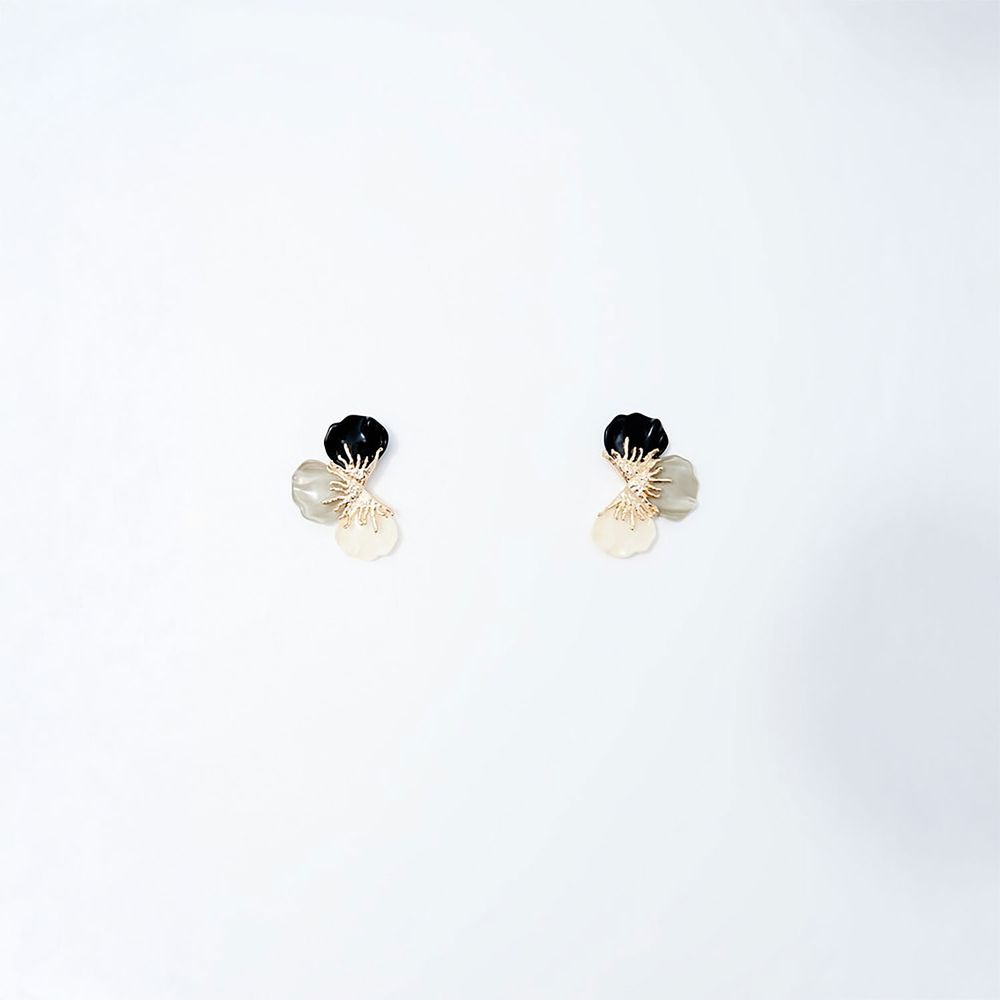 Aretes Sfera Mujer Tricolor Abanico Oro
