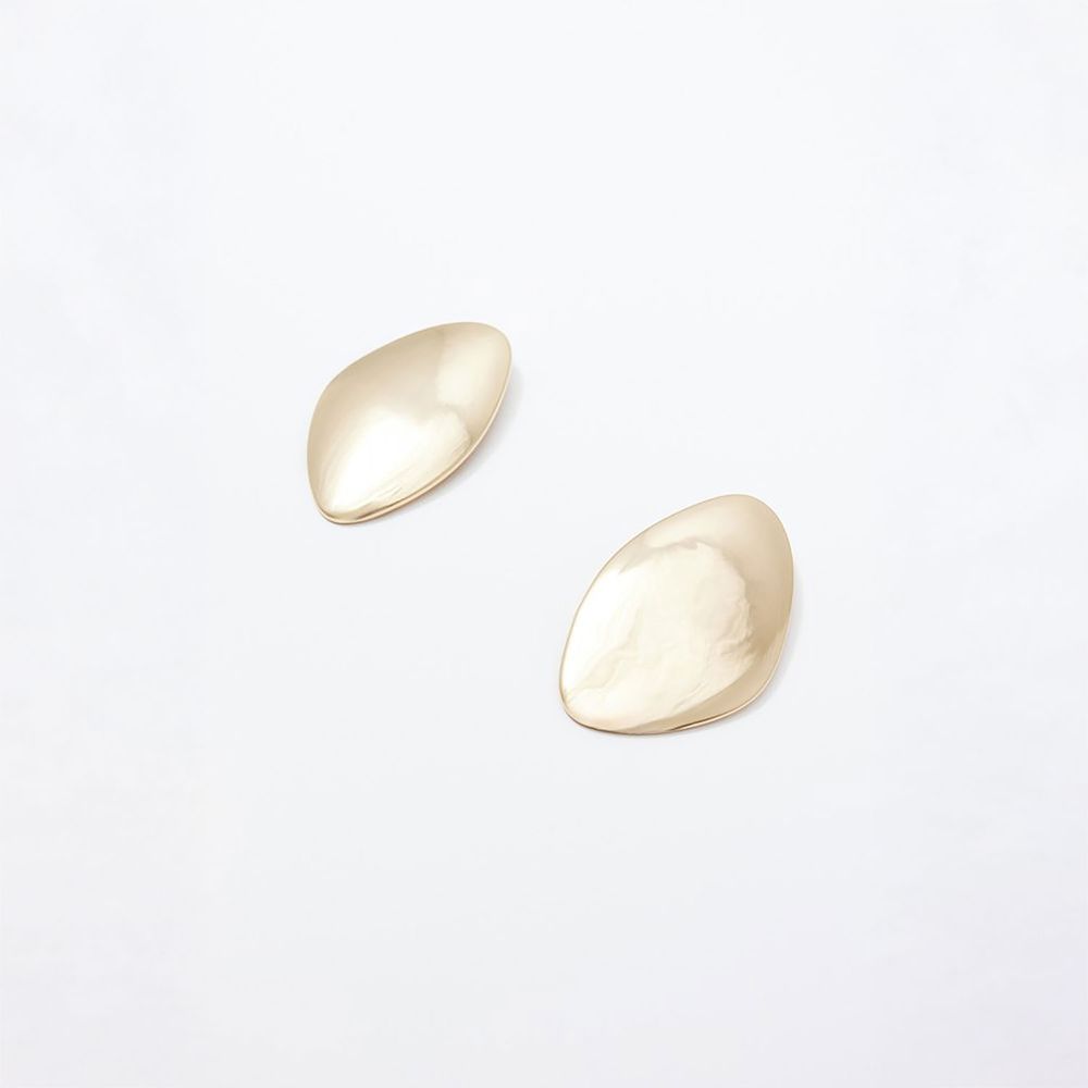 Aretes Sfera Mujer Maxi Ovalados Oro