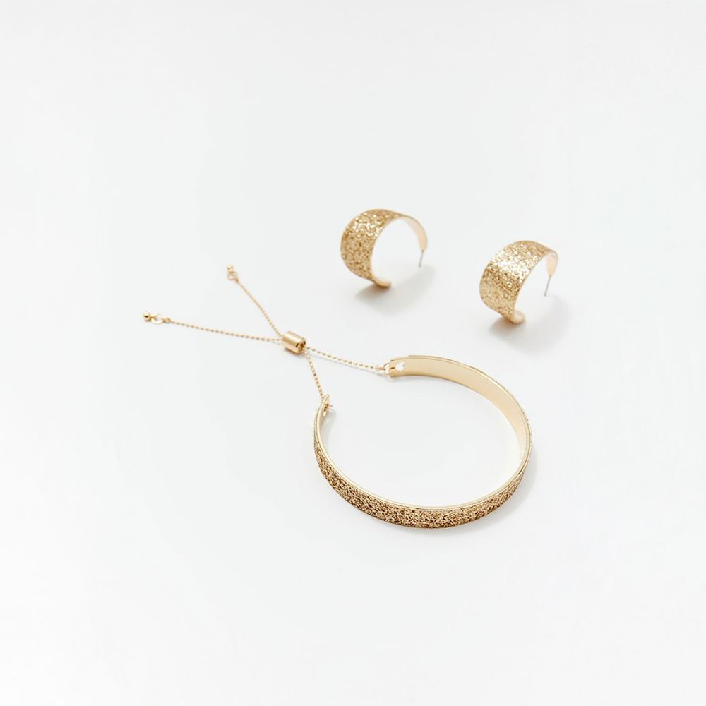 Set de Aretes Sfera Mujer Purpurina Oro