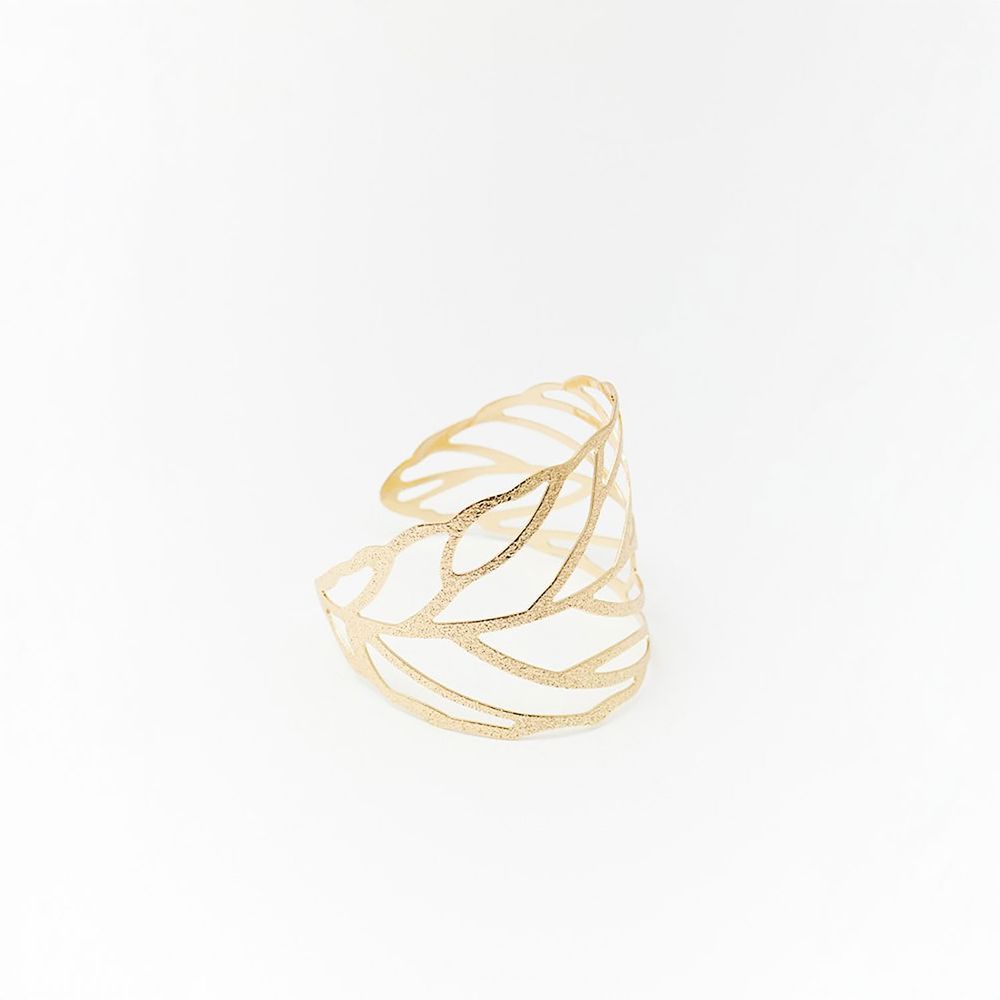 Pulsera Sfera Mujer Hoja Troquelada Oro