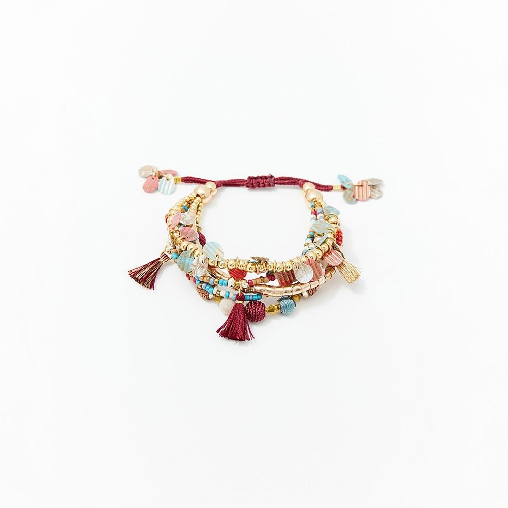 Pulsera Sfera Mujer Nudo Bolas Multicolor