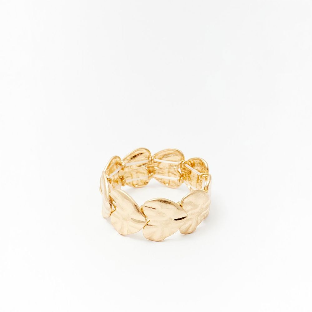 Pulsera Sfera Mujer Elástica Corazones Oro