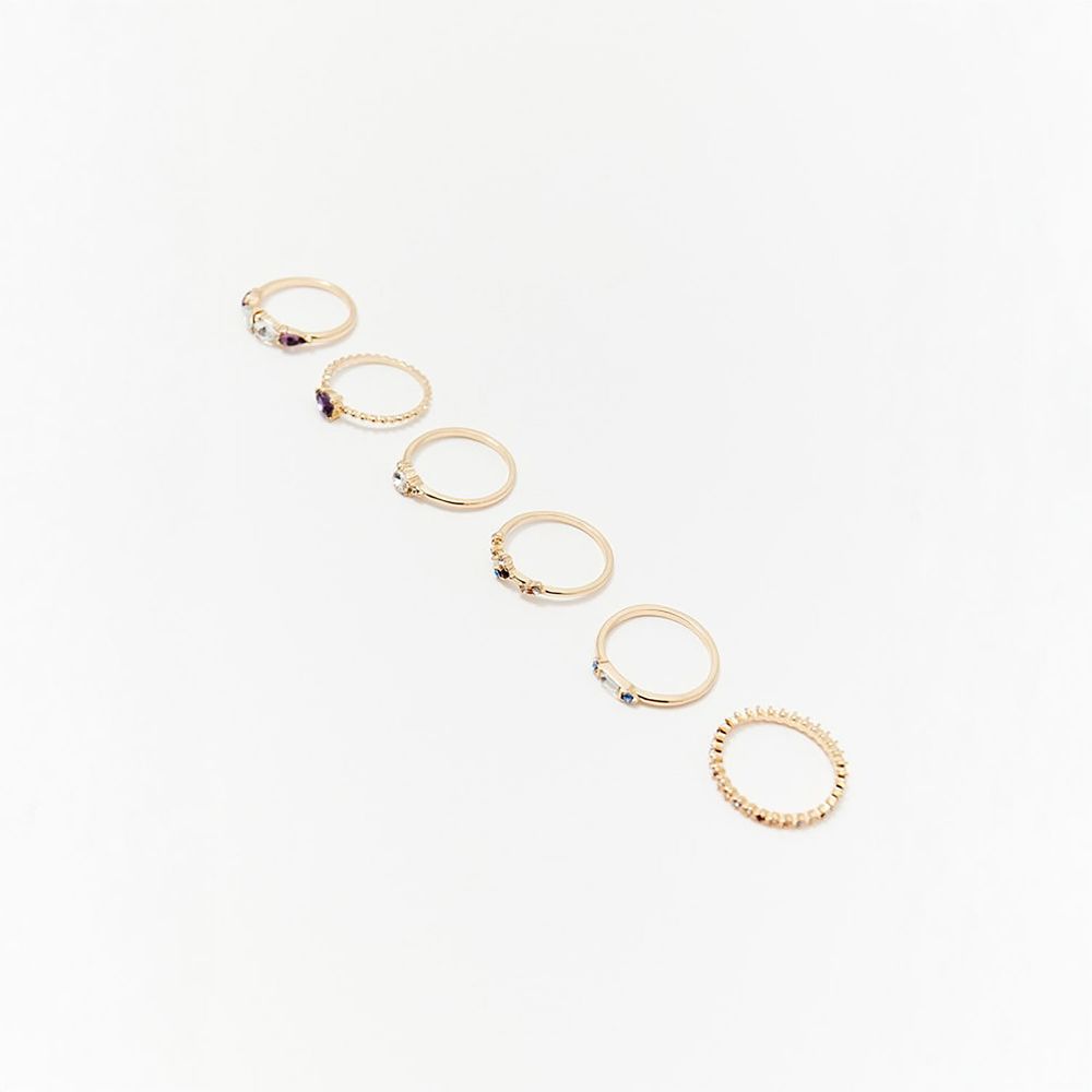 Set Anillos Sfera Mujer Delicados Multicolor
