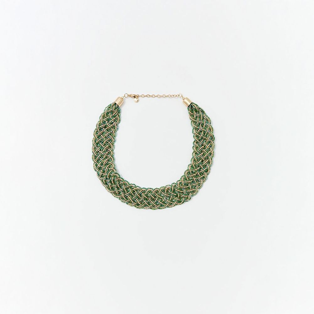 Collar Choker Sfera Mujer Trenza Cuentas Multicolor