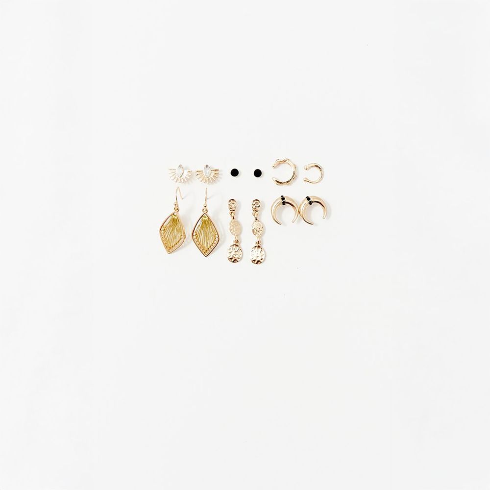 Set de Aretes Sfera Mujer Cuernos Oro