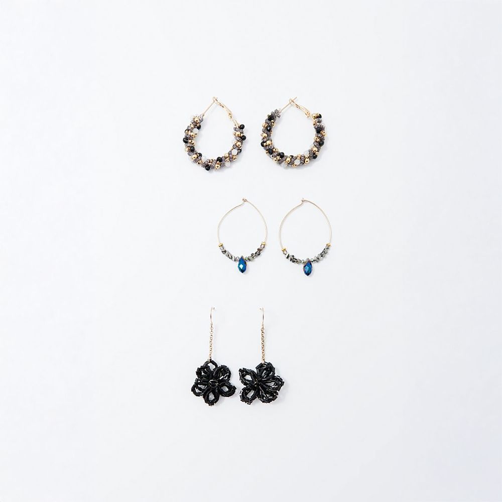 Set de Aretes Sfera Mujer Flor Multicolor