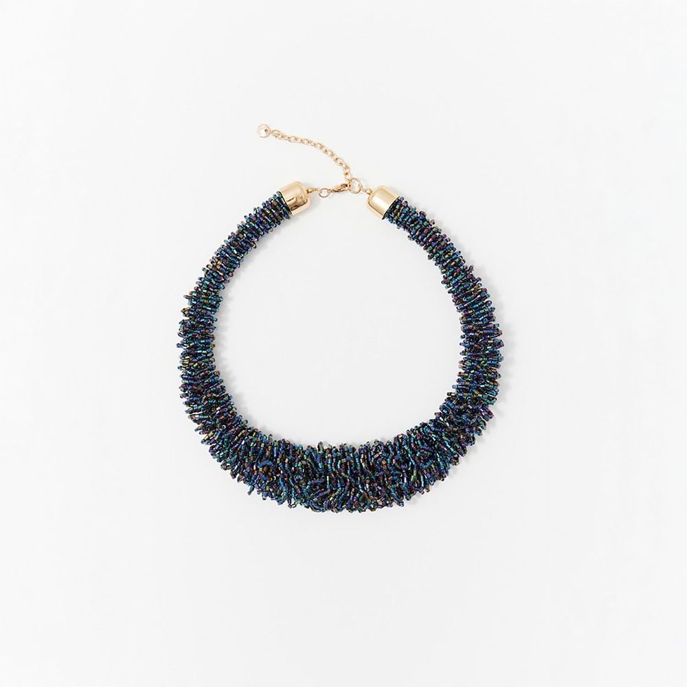 Collar Choker Sfera Mujer Cuentas Azul