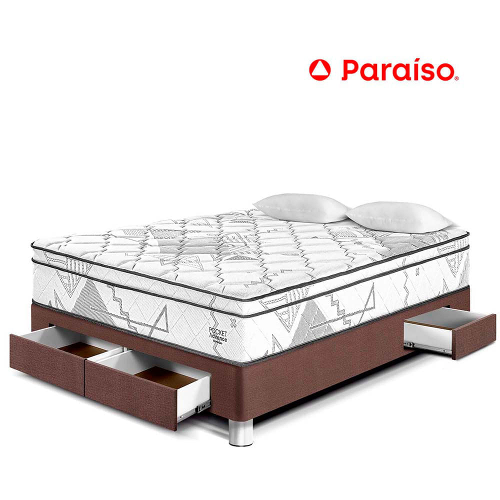 Cama Pocket Advance 2 Plz Con cajones - Chocolate