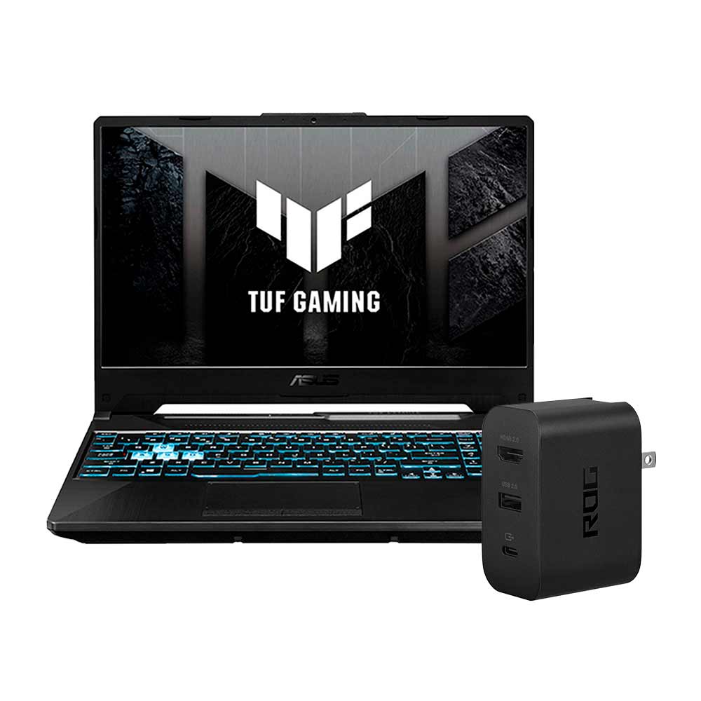 Pack ASUS Laptop TUF Gaming A15 FA506NF-HN005W 15.6"" AMD Ryzen 5 (7000 series) 8GB 512GB SSD + Centro de Carga Rog Gaming Charger Dock AC65-03