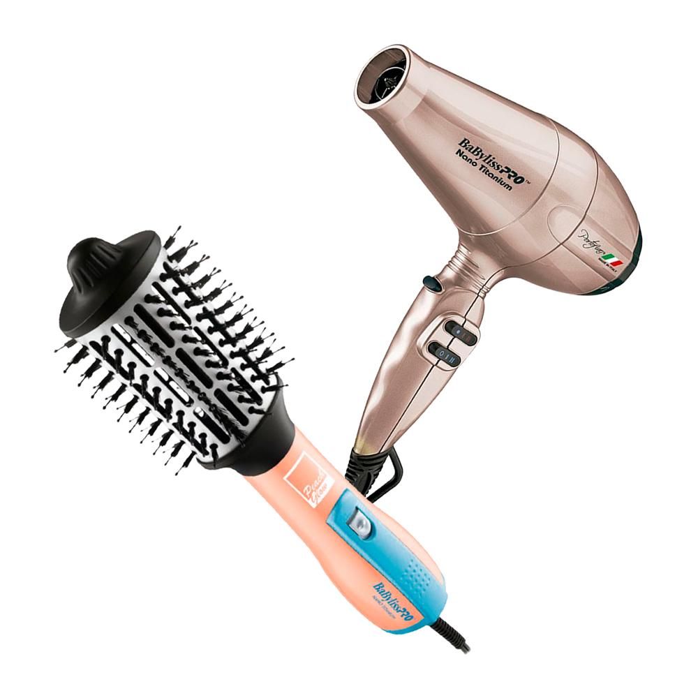 Combo BabylissPRO Cepillo Eléctrico BNTHBPE250PE y Secador Portofino Rose Gold BNTRG6610PE