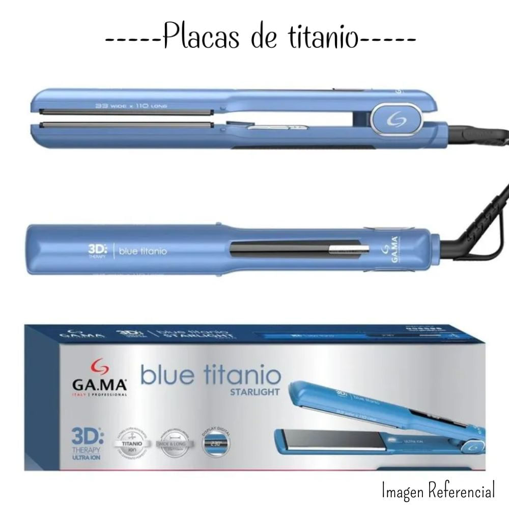 Blue Titanio Planchita Gama Titanium Ion Plus Gama 3d Blue Titanio