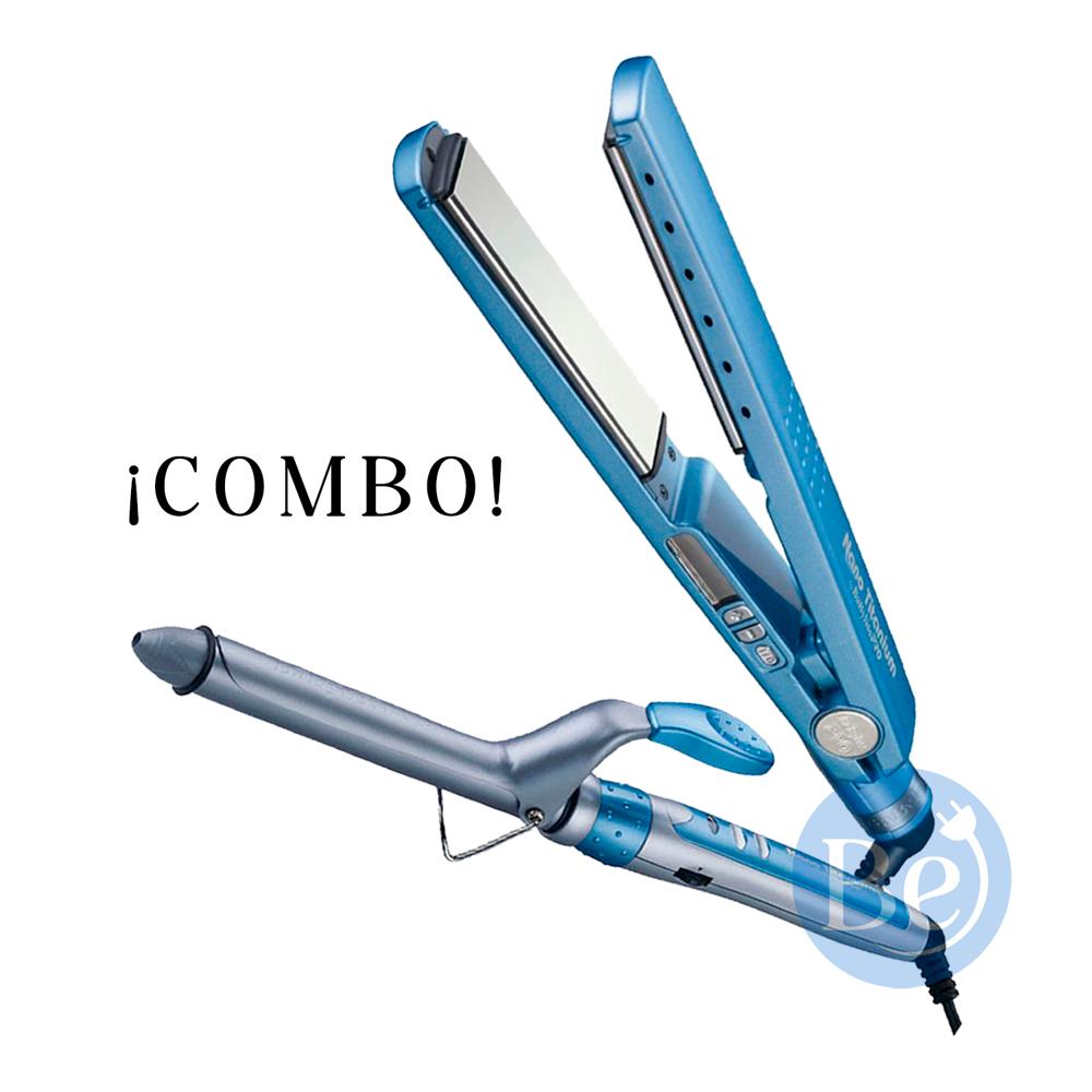 Combo BabylissPRO Alisadora Nano Titanium BNT4091TPE y Rizador Nano Titanium BABNT75SPE