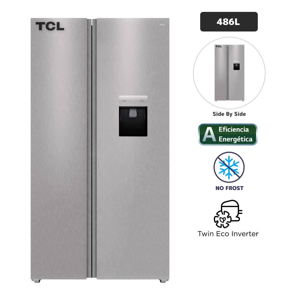 Refrigeradora TCL 486L No Frost P520SBN Grey Inox