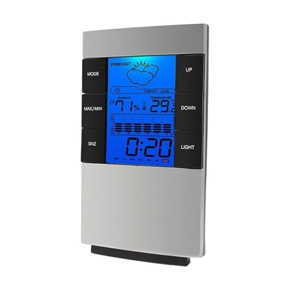 Reloj Digital Termometro Temperatura Humedad Calendario Luz