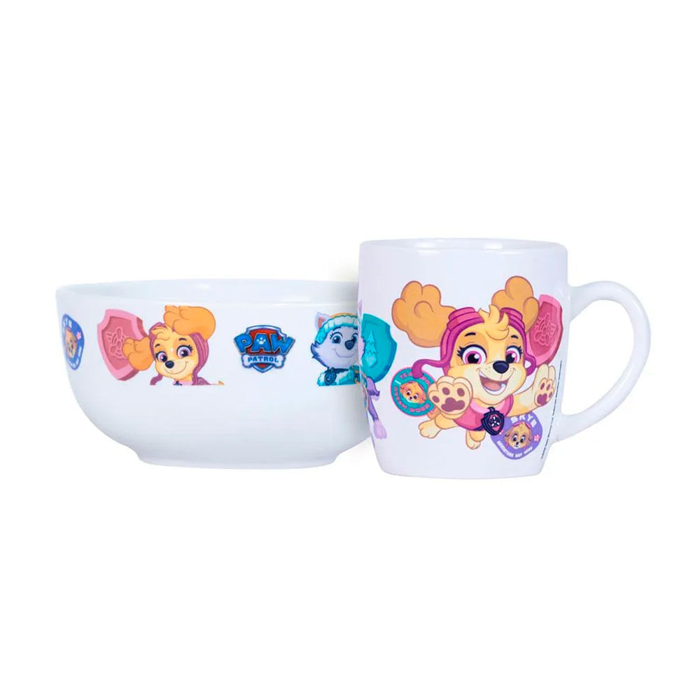 Vajilla infantil Ceramica 2Pz Paw Patrol Nina Scool 704064