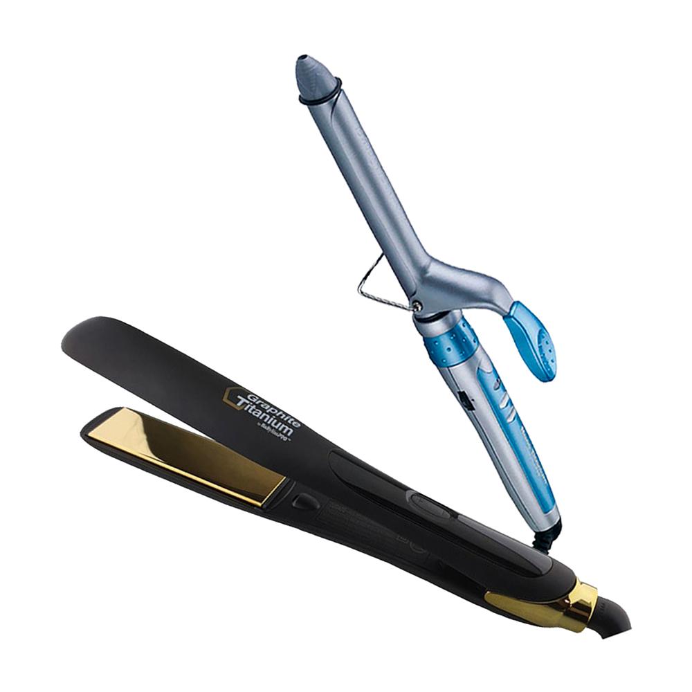 Combo BabylissPRO Alisadora Graphite Titanium BGT183PE y Rizador Nano ...